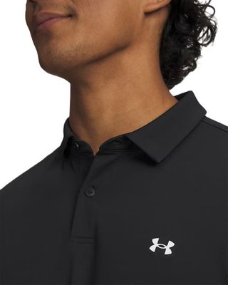 Under Armour Tee To Green Pique herr polo, svart/vit