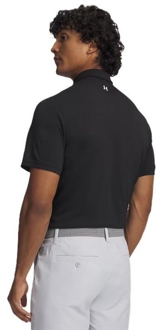 Under Armour Tee To Green Pique herr polo, svart/vit