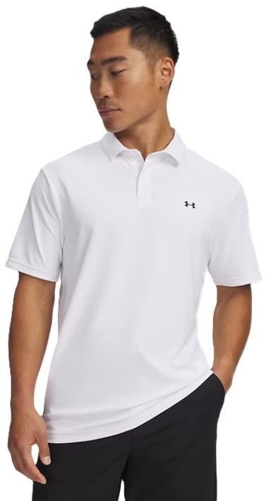 Under Armour Tee To Green Pique herr polo, vit/svart