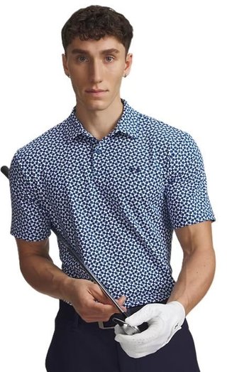 Under Armour UA T2G Printed herr polo, varsity blue/white/midnight navy