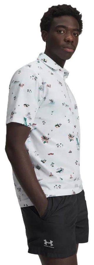 Under Armour ArmourDry Golf Trip Printed herr polo, vit