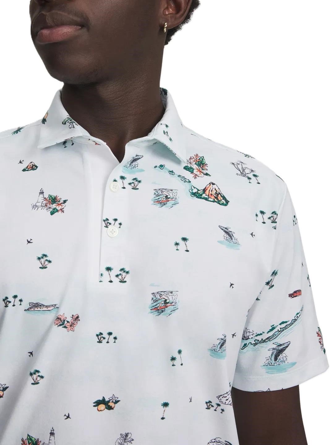 Under Armour ArmourDry Golf Trip Printed herr polo, vit