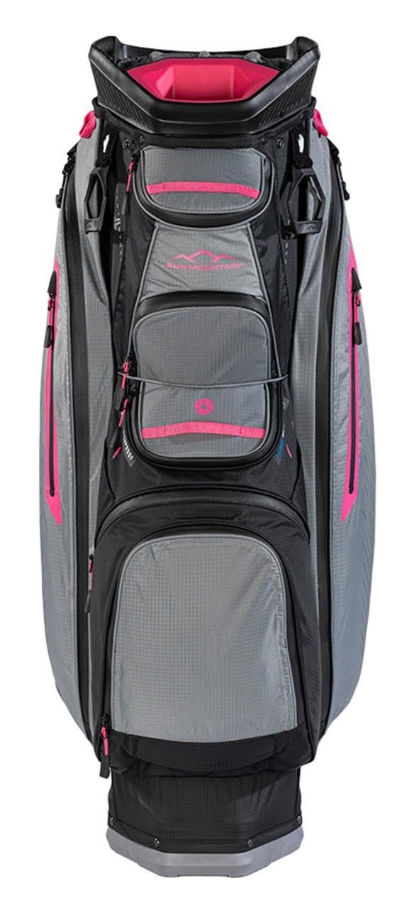 Sun Mountain H2NO C130 cart bag, black/nickel/pink