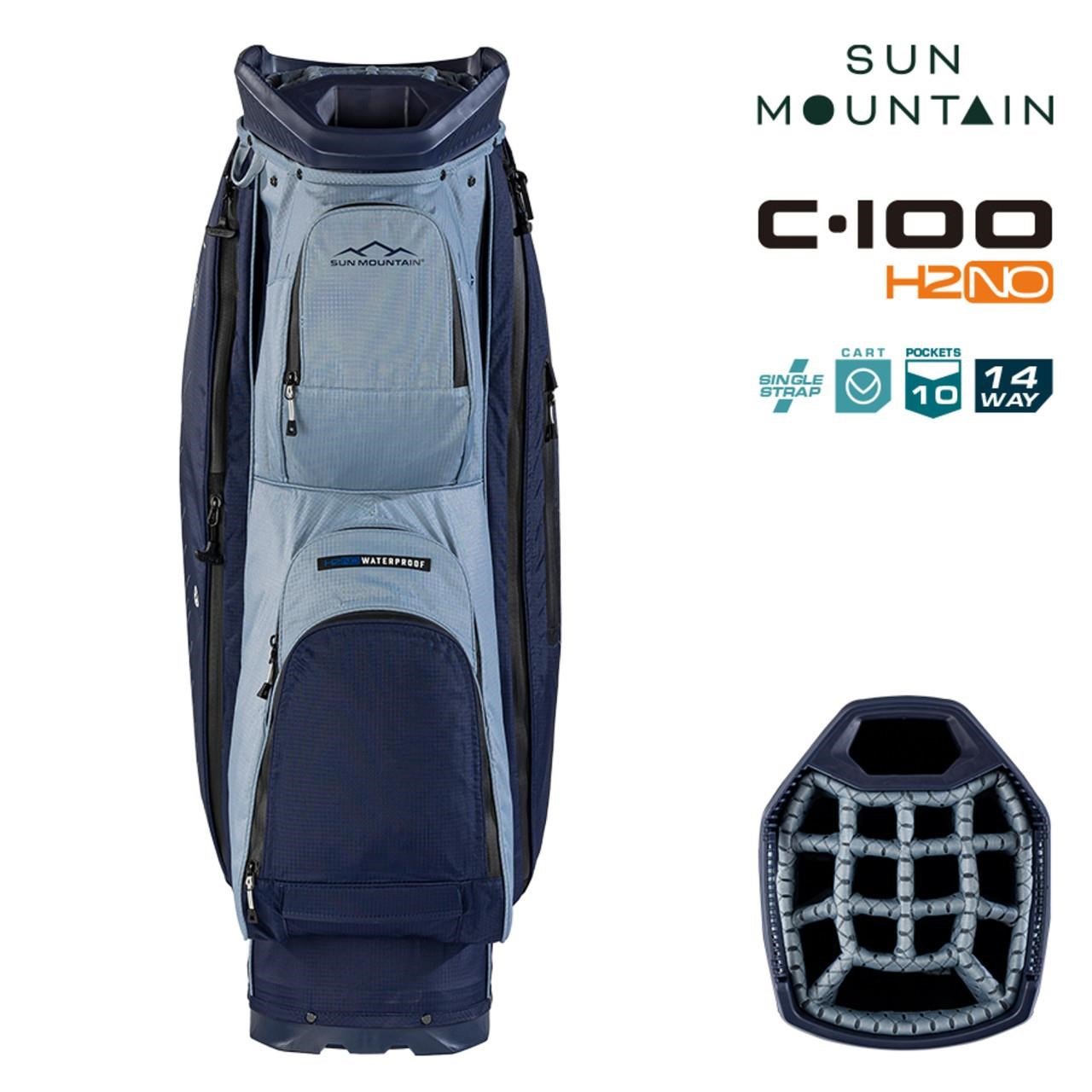 Sun Mountain H2NO C100 Waterproof cart bag, navy/ash/platinum