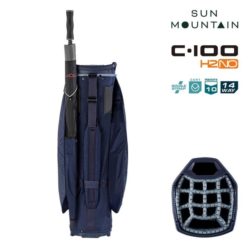 Sun Mountain H2NO C100 Waterproof cart bag, navy/ash/platinum