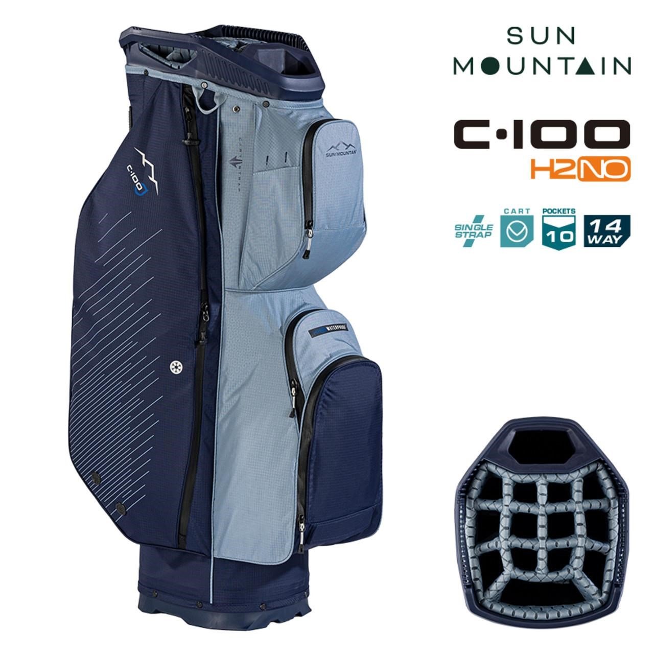 Sun Mountain H2NO C100 Waterproof cart bag, navy/ash/platinum