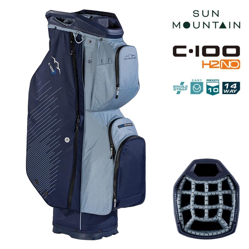 Sun Mountain H2NO C100 Waterproof cart bag, navy/ash/platinum