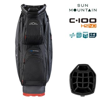 Sun Mountain H2NO C100 Waterproof cart bag, steel/black/red