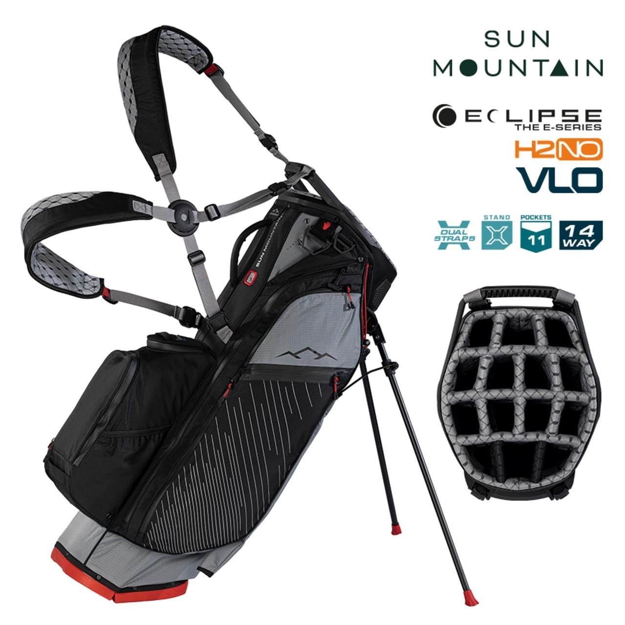 Sun Mountain H2NO E-4.5 14 Way VLO vattentät stand bag, nickel/svart/röd