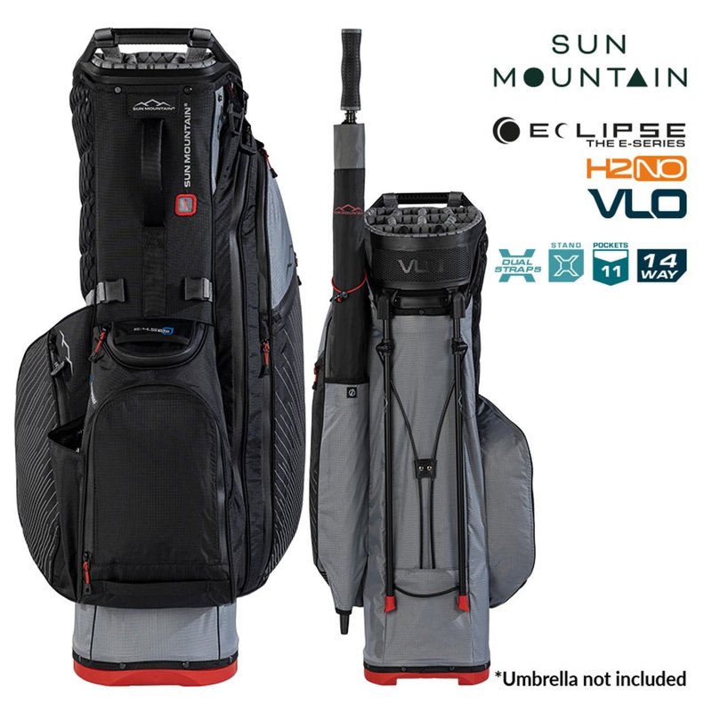 Sun Mountain H2NO E-4.5 14 Way VLO vattentät stand bag, nickel/svart/röd
