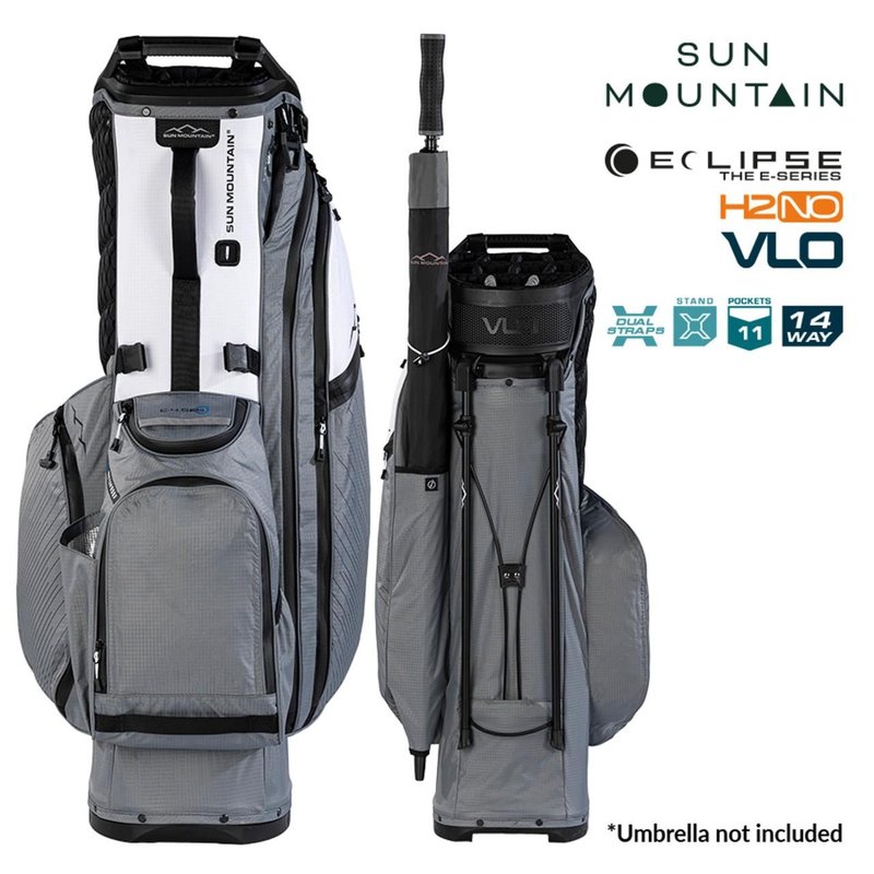 Sun Mountain H2NO E-4.5 14 Way VLO vattentät stand bag, nickel/white/black