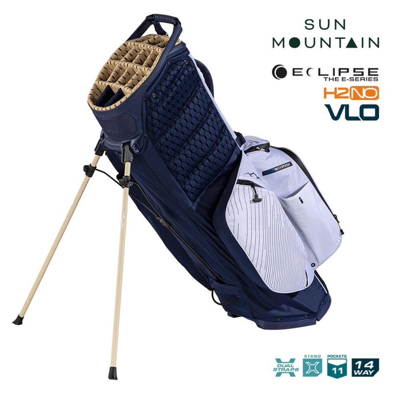 Sun Mountain H2NO E-4.5 14 Way VLO vattentät stand bag, navy/guld/vit