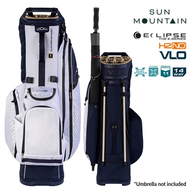 Sun Mountain H2NO E-4.5 14 Way VLO vattentät stand bag, navy/guld/vit