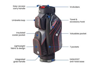 Motocaddy NEW Lite-Series cart bag, black/blue