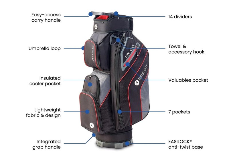 Motocaddy NEW Lite-Series cart bag, black/blue