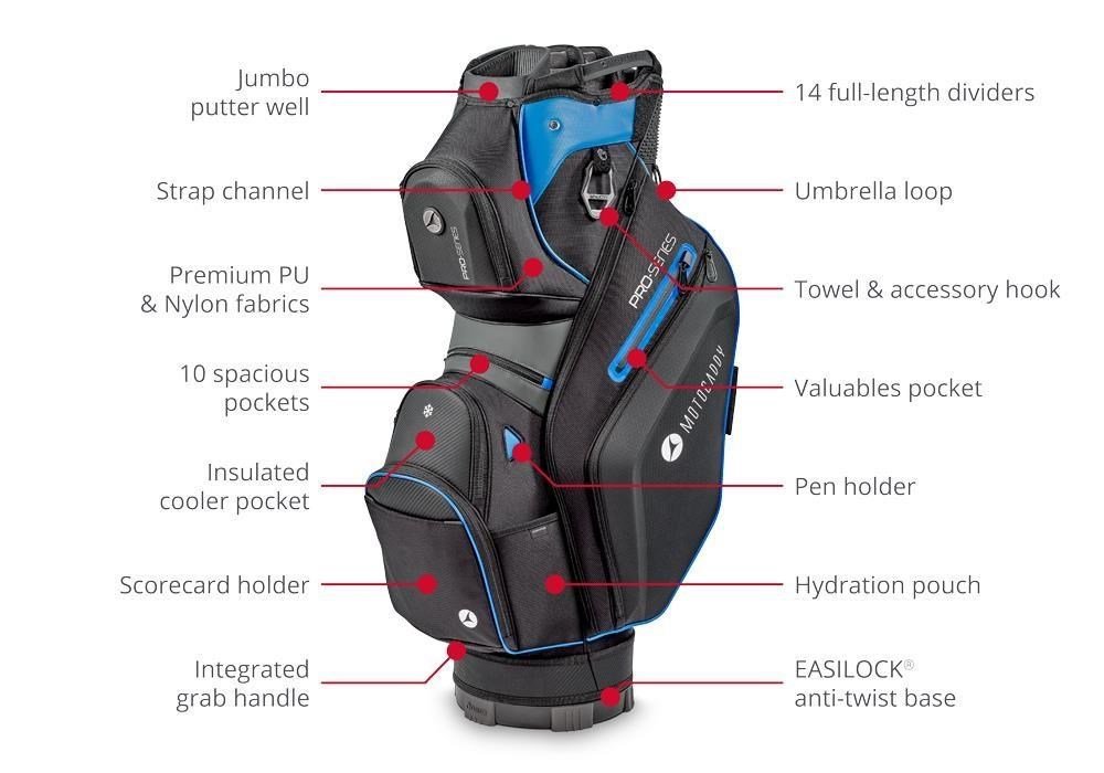 Motocaddy Pro-Series cart bag, svart/kol