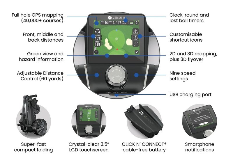 Motocaddy NEW M5 GPS elektrisk trolley 2026, Standard Lithium