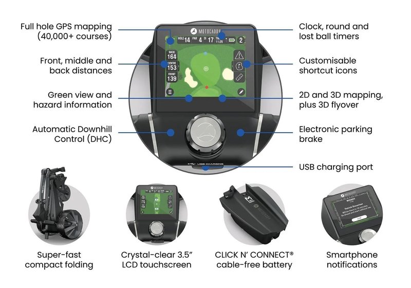 Motocaddy NEW M5 GPS DHC elektrisk vagn, Ultra Lithium