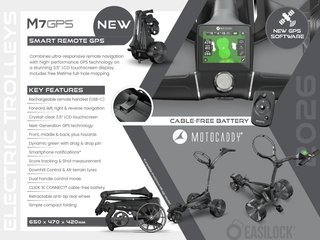 Motocaddy NEW M7 REMOTE DHC elektrisk trolley 2026, M7 Ultra Lithium, grafit