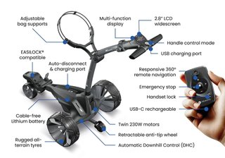 Motocaddy NEW M7 REMOTE DHC elektrisk trolley 2026, M7 Ultra Lithium, grafit