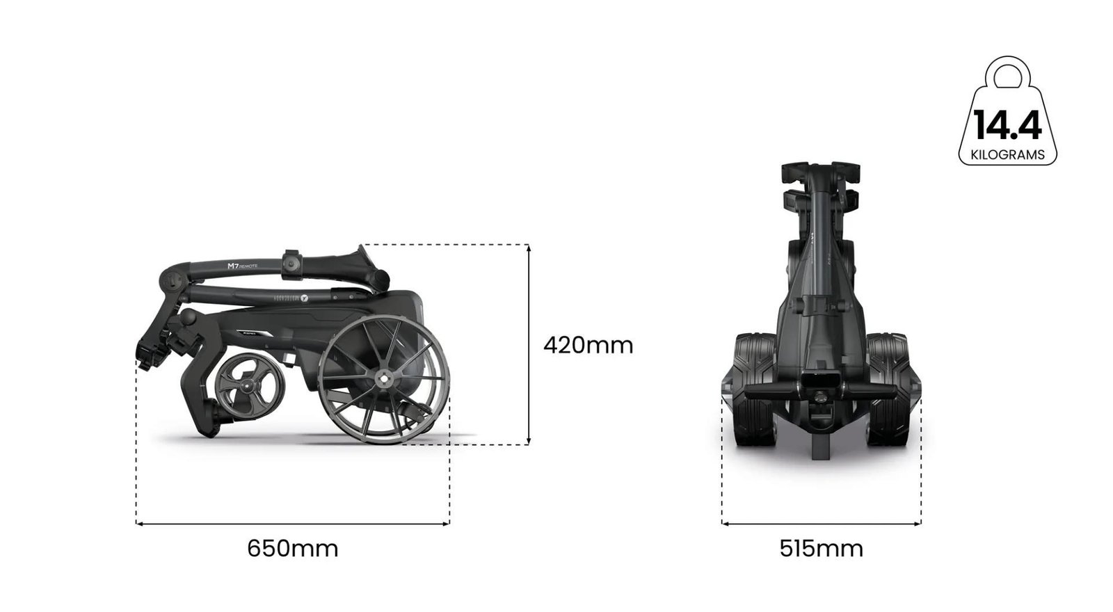 Motocaddy NEW M7 REMOTE DHC elektrisk trolley 2026, M7 Ultra Lithium, grafit