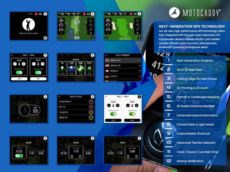 Motocaddy NEW M7 GPS REMOTE DHC elektrisk trolley 2026, M7 Ultra Lithium, grafit