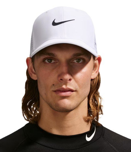 Nike Rise unisex golfkeps, vit