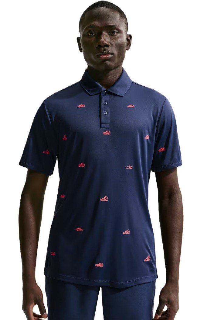 Nike Par herr polo, navy/hot lava