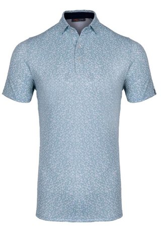 KJUS Lance Printed herr polo, riverbank/white