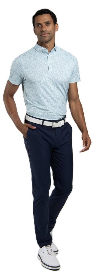 KJUS Lance Printed herr polo, riverbank/white