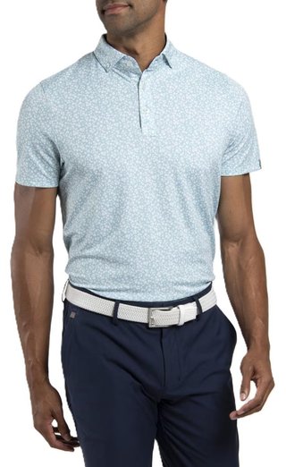 KJUS Lance Printed herr polo, riverbank/white