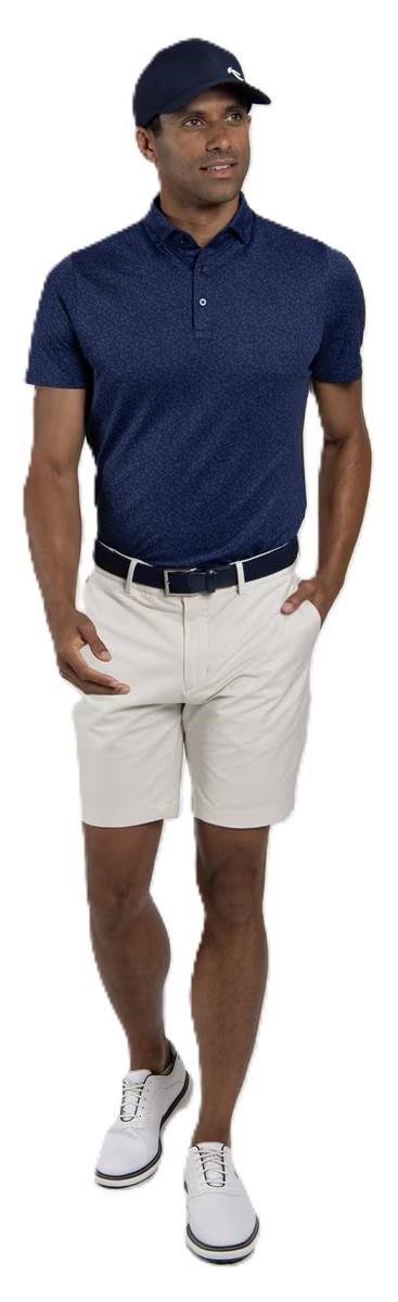 KJUS Lance Printed herr polo, atlanta blue