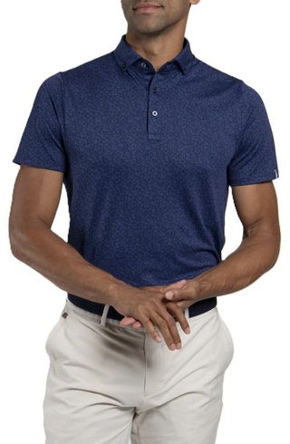 KJUS Lance Printed herr polo, atlanta blue