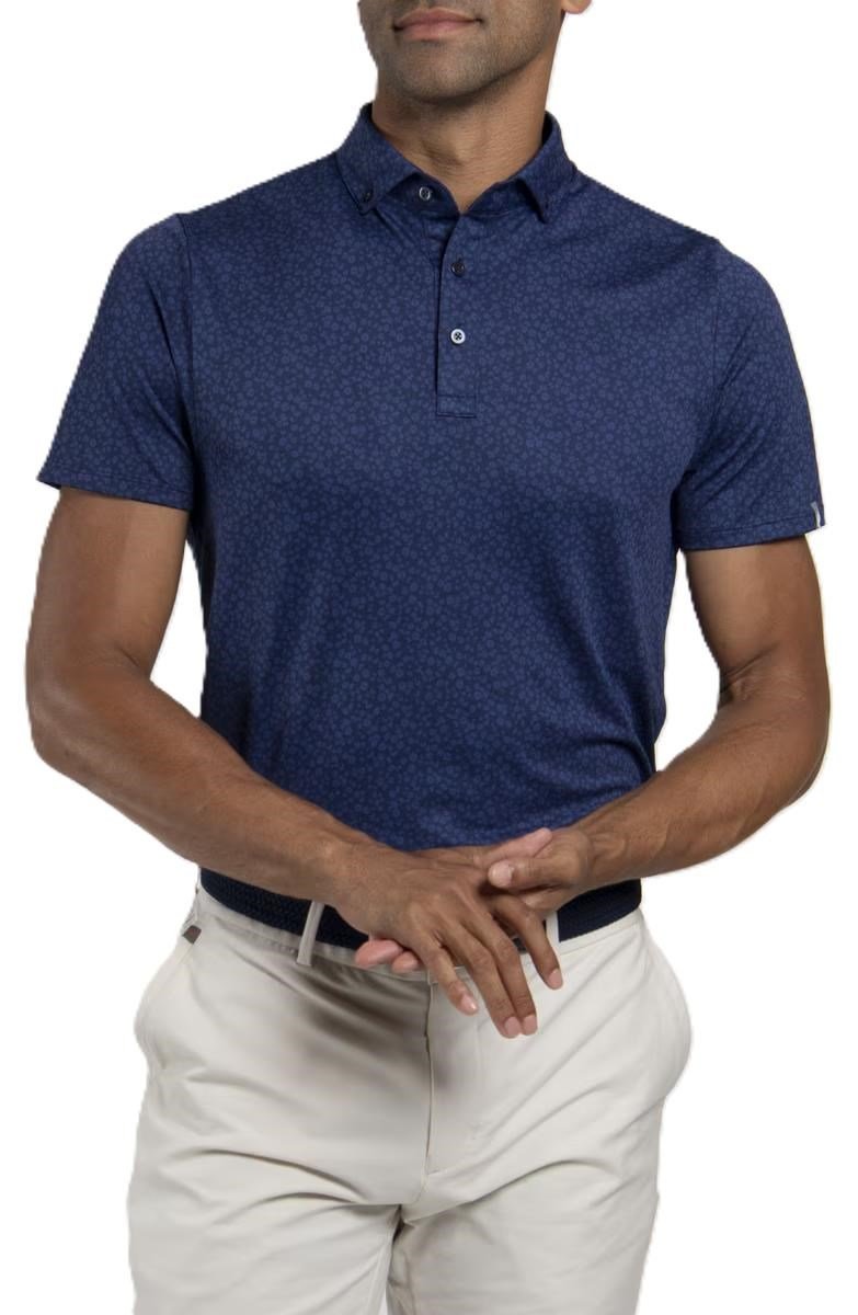 KJUS Lance Printed herr polo, atlanta blue