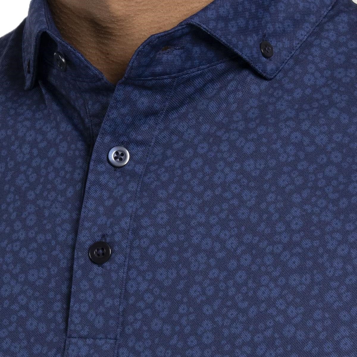 KJUS Lance Printed herr polo, atlanta blue