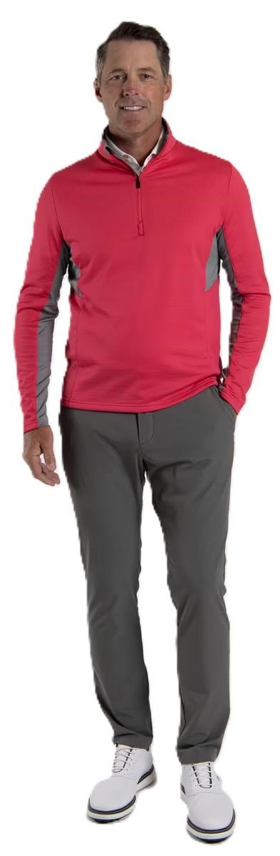 KJUS Hydraulic Midlayer Half-Zip herr sweatshirt, rhubarb/pewter