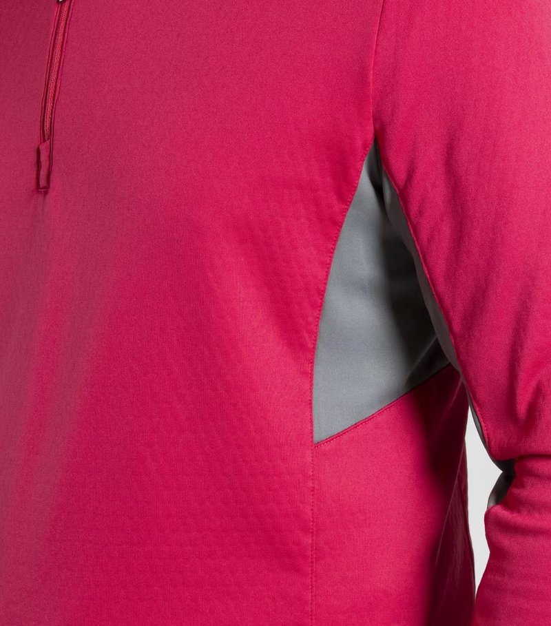 KJUS Hydraulic Midlayer Half-Zip herr sweatshirt, rhubarb/pewter