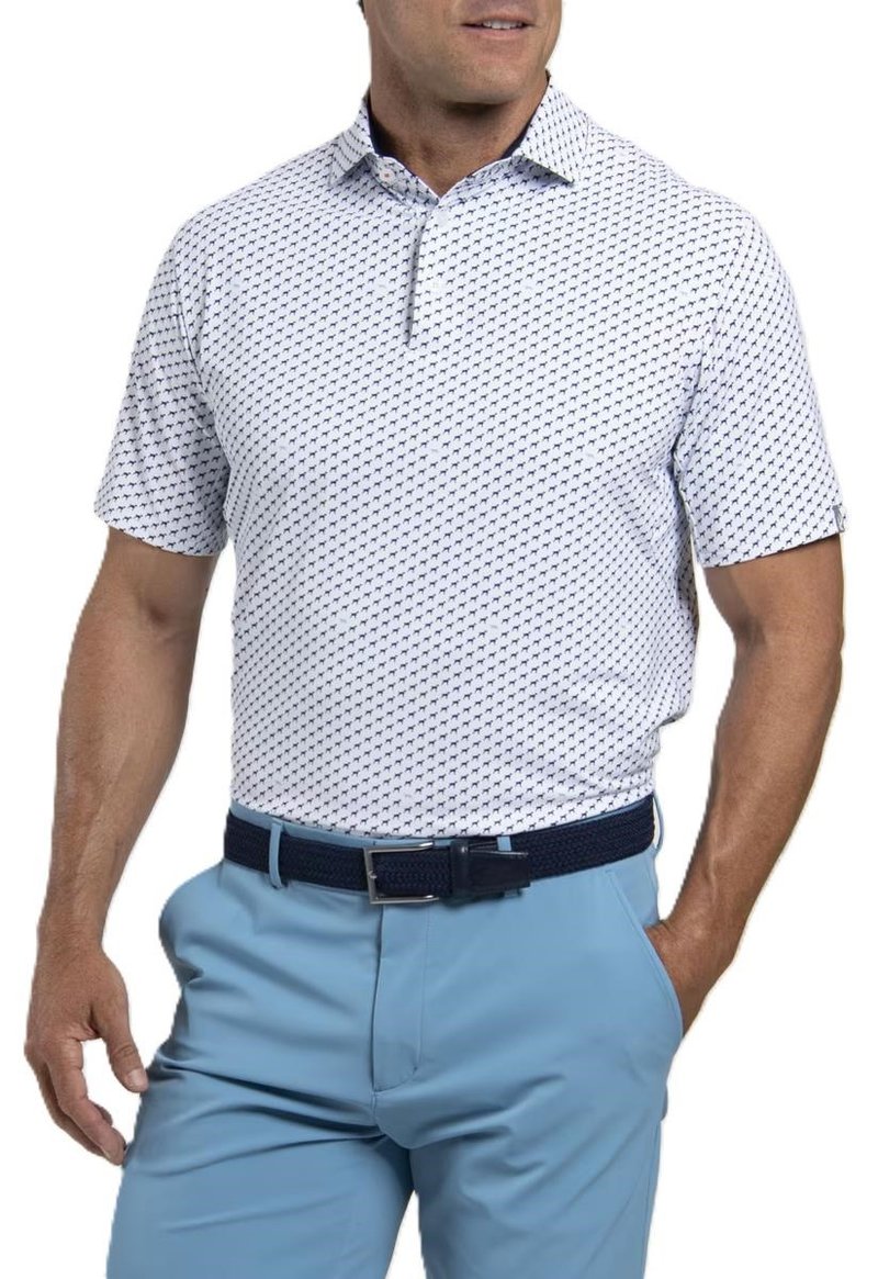 KJUS Golfer herr polo, white/atlanta blue