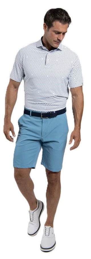 KJUS Golfer herr polo, white/atlanta blue