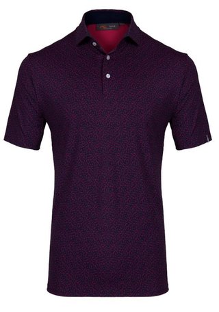 KJUS Golfer herr polo, rhubarb/atlanta blue