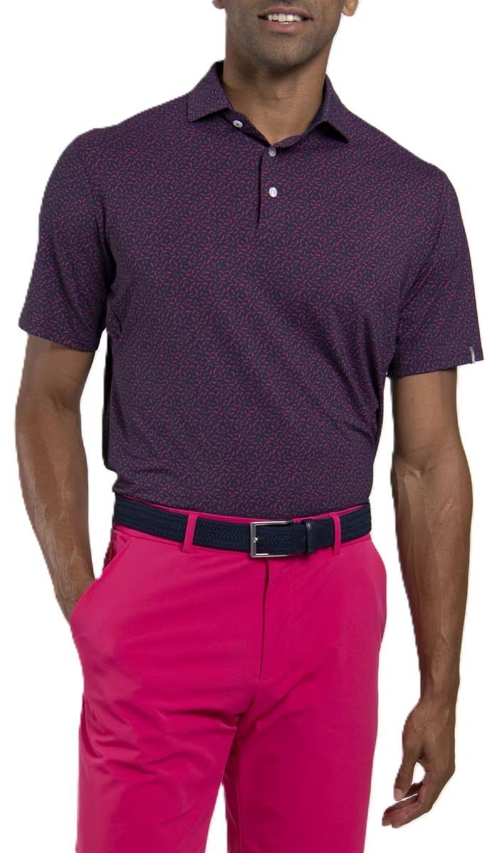KJUS Golfer herr polo, rhubarb/atlanta blue