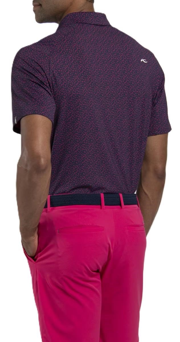 KJUS Golfer herr polo, rhubarb/atlanta blue