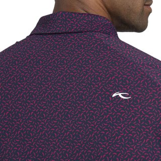 KJUS Golfer herr polo, rhubarb/atlanta blue