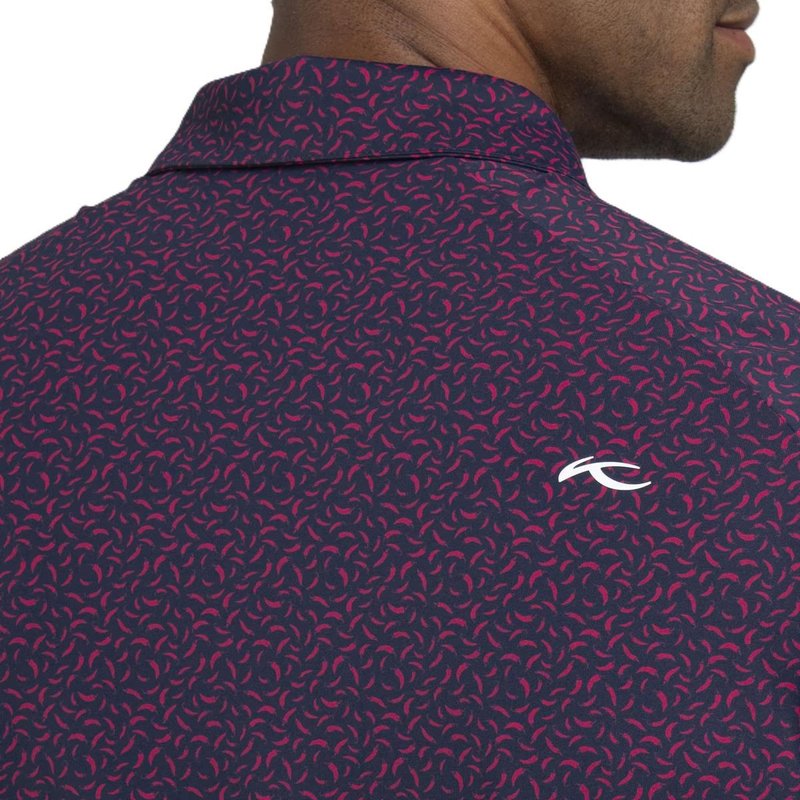 KJUS Golfer herr polo, rhubarb/atlanta blue