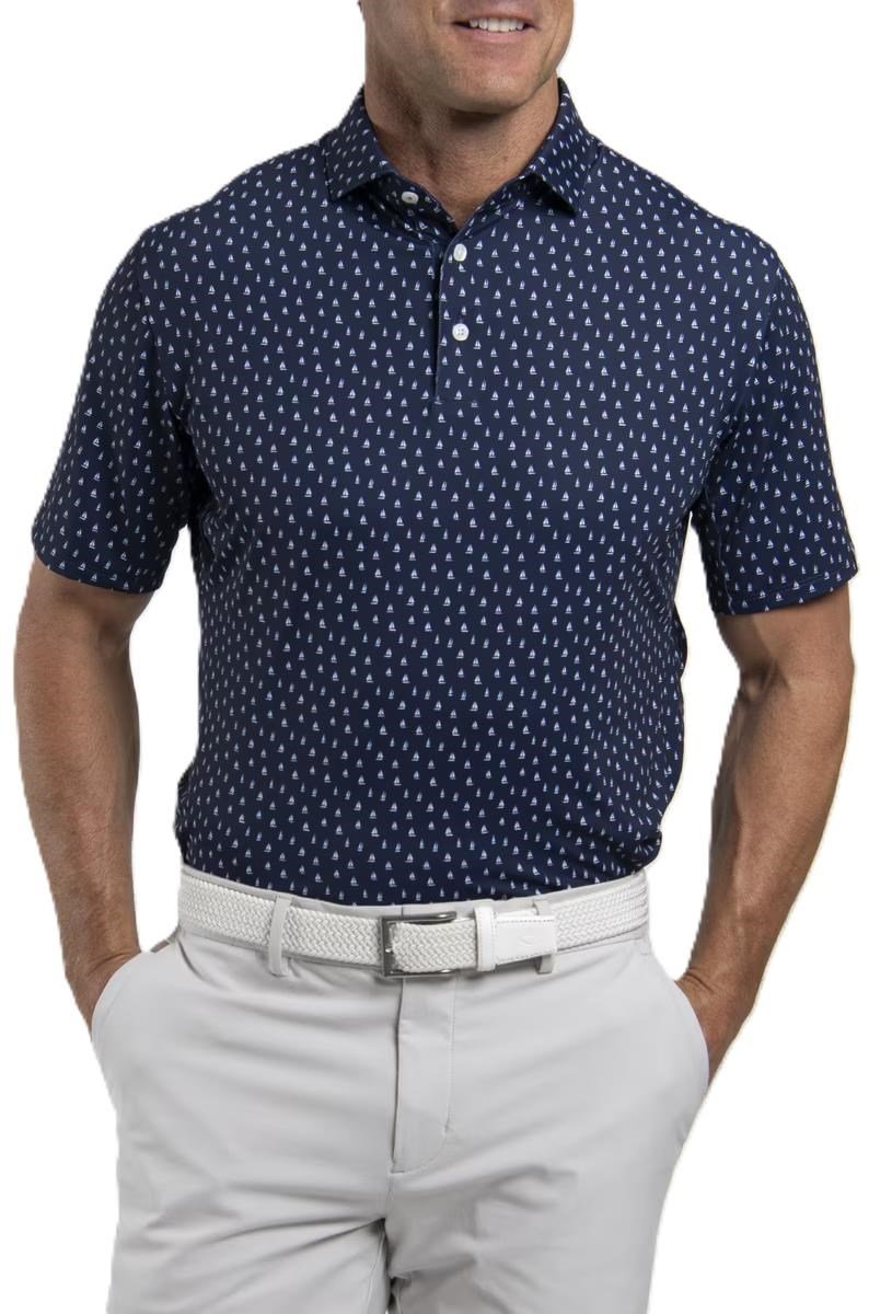 KJUS Golfer herr polo, atlanta blue/white