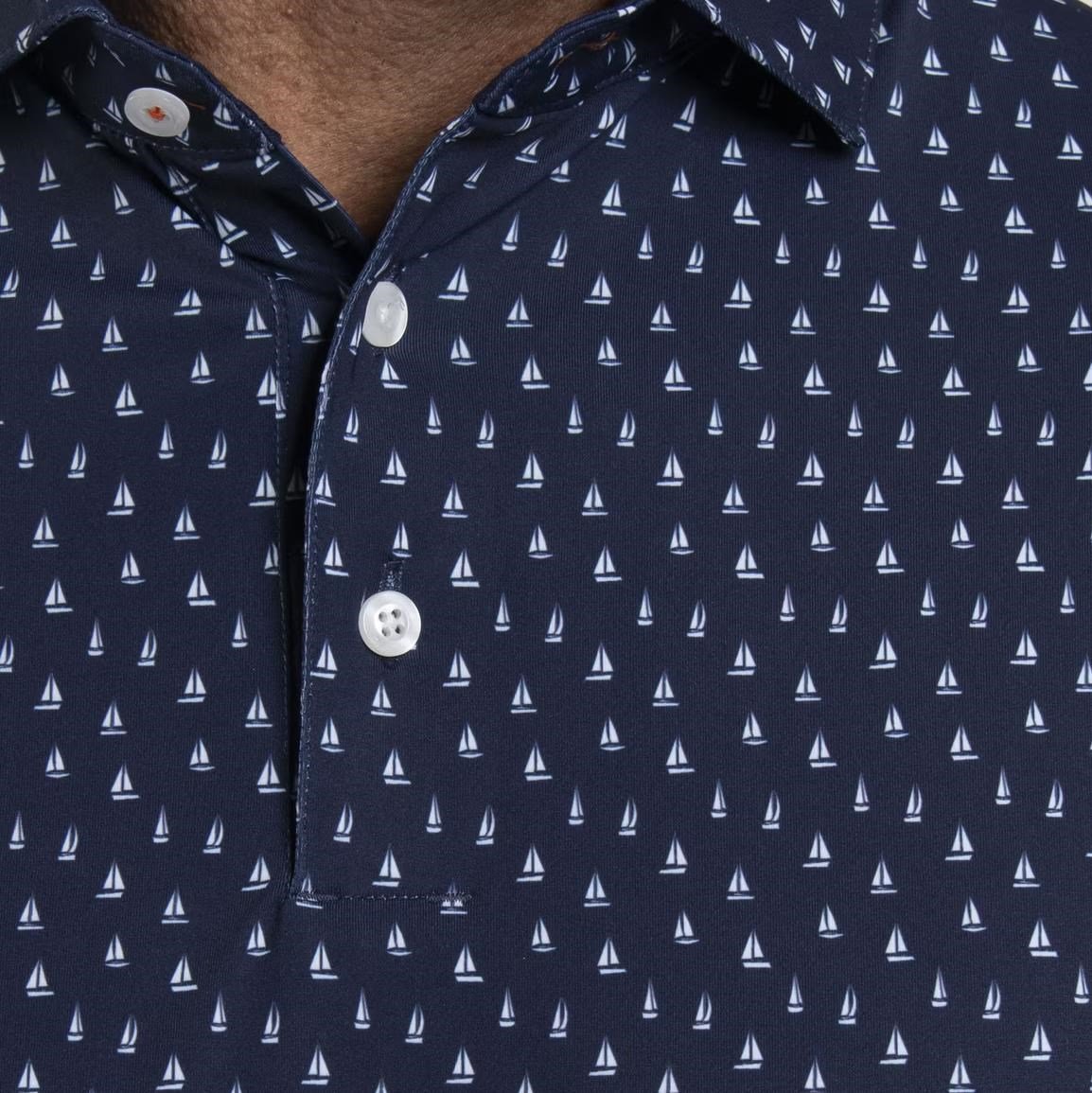 KJUS Golfer herr polo, atlanta blue/white