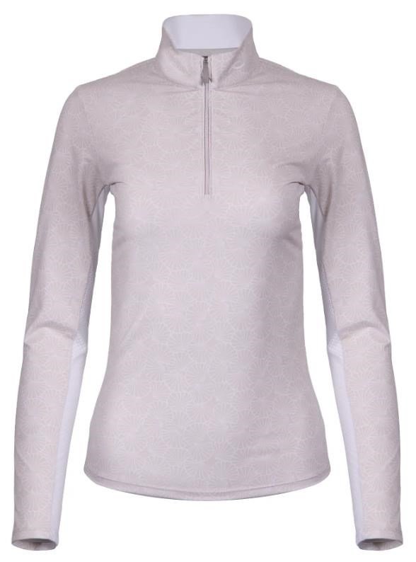 KJUS Sunshine Printed Half-Zip dam sweatshirt, oyster/white