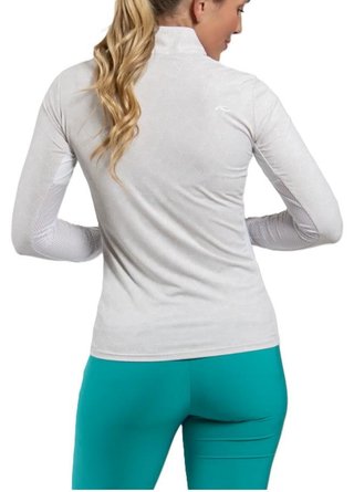 KJUS Sunshine Printed Half-Zip dam sweatshirt, oyster/white