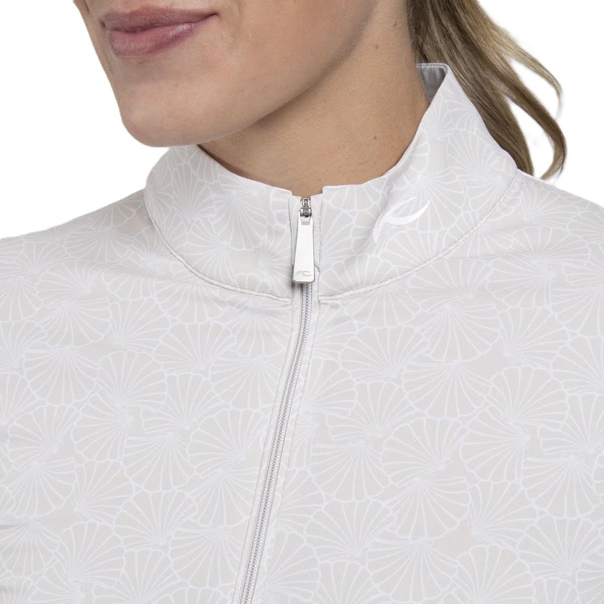 KJUS Sunshine Printed Half-Zip dam sweatshirt, oyster/white