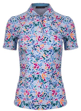 KJUS Enya Printed dampolo, white/poolside
